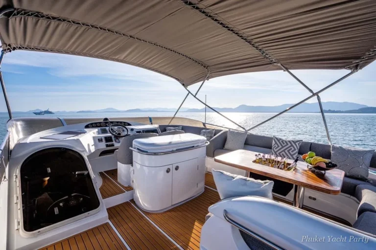 Afterglow 65 motor yacht with slide and flybridge for a Phuket party (3)
