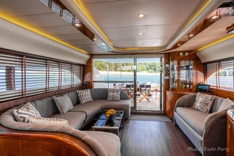 Afterglow 65 motor yacht with slide and flybridge for a Phuket party (5)