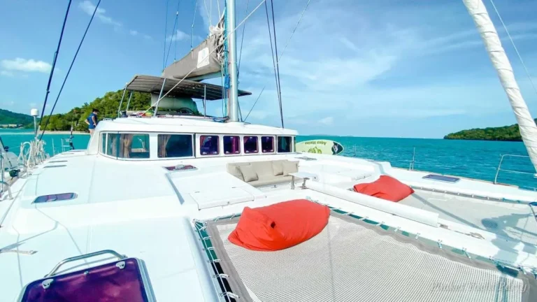 Neon Tide 50 sailing catamaran set up for a day party off Phuket (4)