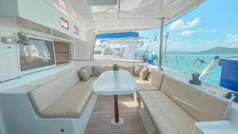 Neon Tide 50 sailing catamaran set up for a day party off Phuket (5)